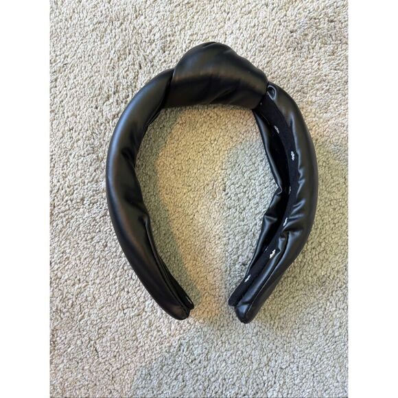 NWOT LELE SADOUGHI  BLACK FAUX LEATHER HEADBAND, $70 - Picture 2 of 6